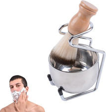 Set Di Pennelli Da Barba, Set Da Barba 3 in 1 per Uomo, Ciotola Da Barba in Acci