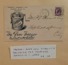 5582 LETTERA THE GEM FREEZER MACCHINA PER PRODURRE GHIACCIO MONTREAL 1898