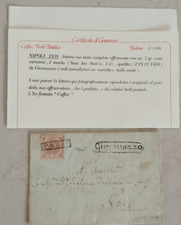 ba309 Storia postale regno 1858 2 grana rosa  Giovinazzo a noci su lettera