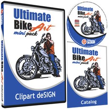 MOTO BIKER CLIPART-PLOTTER TAGLIERINA VINILE-VECTOR CLIP ART CD