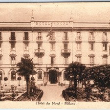 c1920s Milano, Italia PC Hotel du Nord sedie patio architettura giardino palme A343
