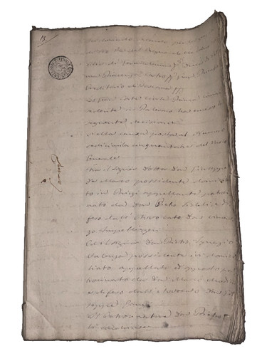 Manoscritto antico con timbri