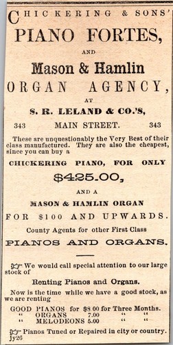 Mason hamlin organ agency - agency, s