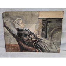 Antico quadro acquerello carta