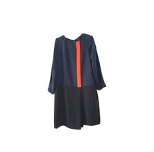 ZARA BASIC abito donna blu navy manica lunga lunghezza ginocchio taglia S