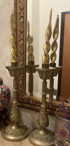 Due candelabri bronzo - , in