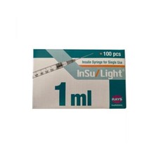 SIRINGHE INSULINA MONOUSO RAYS  1 ML AGO  25GX16mm 100 pezzi