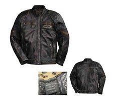 97046-15VM Giacca giubbotto Harley Davidson uomo pelle invecchiata nero plank