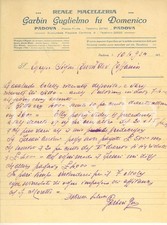 1934 PADOVA Piazza Frutta - Reale Macelleria GARBIN Guglielmo *Lettera