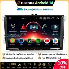 9" Android 14 Navi Autoradio DAB+ for VW Passat Polo Golf 5/6 Tiguan Touran Seat