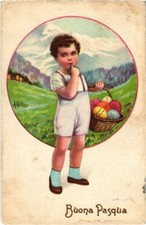 CPA AK Child with a Basket of