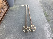 Antichi bastoncini da sci in bambù, c1920, antiquariato sportivo ottime condizioni