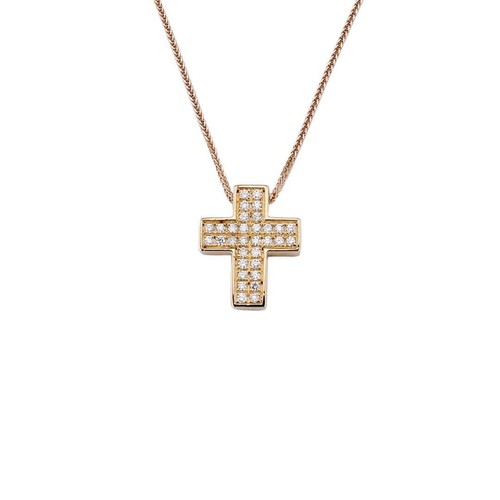 Collana croce oro rosa - croce,