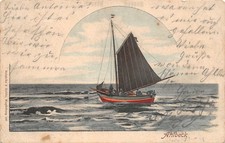 Cartolina barca a vela Ahlbeck