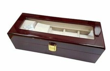 Box Scatola Cofanetto Con Vetrina Porta Orologi Bracciali In Legno 5 Posti lac