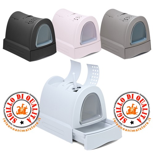 Lettiera toilette gatti chiusa - gatti,
