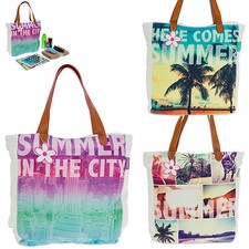 Borsa a mano FABRIZIO Canvas ESTATE shopper Weekender A4 borsa estiva borsa a scelta