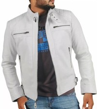 Giacca pelle bianca uomo - pelle, da