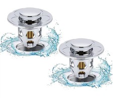 SET DA 2PZ SCARICO  LAVABO BAGNO UNIVERSALE POP UP TAPPO LAVANDINO BAGNO FILTRO