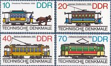 Germania DDR 1986 Tram storici vagoni, ferrovie, trasporti pubblici, cavalli, MNH
