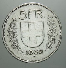 SVIZZERA 5 FRANCHI 1932 IN