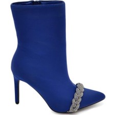 Tronchetto donna in raso blu