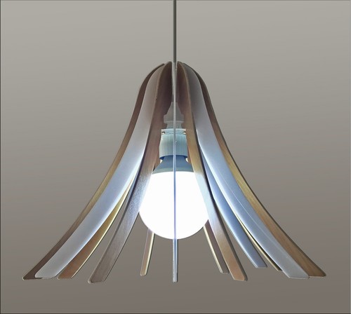 Lampadario moderno legno