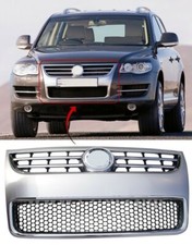Compatibile con VW Touareg 2007-2010 griglia principale anteriore con griglia inferiore e superiore cromata/nera