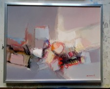 Quadro astratto olio su tela anni 70