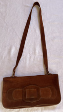 Vintage anni 70 sì Borsa a tracolla stile Ibiza in camoscio -vintage-boho-hippie-marrone