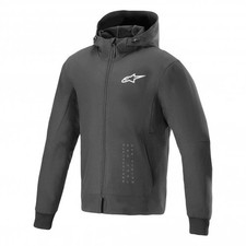 Alpinestars Giacca Moto Uomo - Felpa con Cappuccio Corazzata Radium Tech (Nero/Bianco)