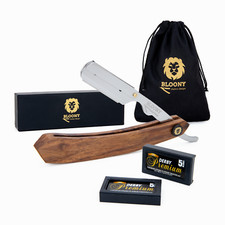 Rasoio Professionale a Mano Libera - Shavette - Manico Legno - Lama Acciaio Inox