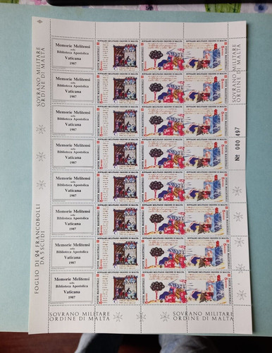 Foglio francobolli 1987 - foglio,