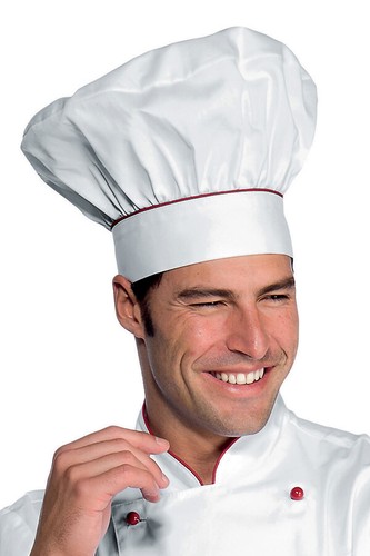 Cappello cuoco bianco rosso - cappello, e