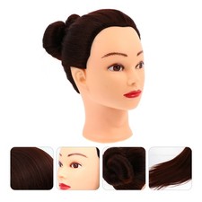 Manichino Parrucchiere Testa Allenamento Capelli Lunghi Styling 38 cm