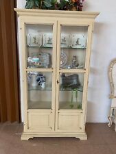 Vetrina di legno laccata bianca avorio anticato stile decape