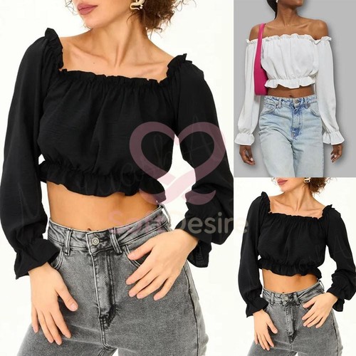 Crop top donna blusa con - top,