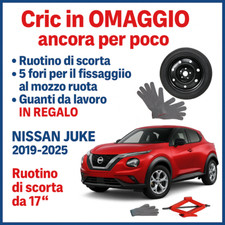 💥 Kit Ruotino di Scorta Nissan Qashqai Juke 17” 5Fori Cric Guanti DOT2025 🛞