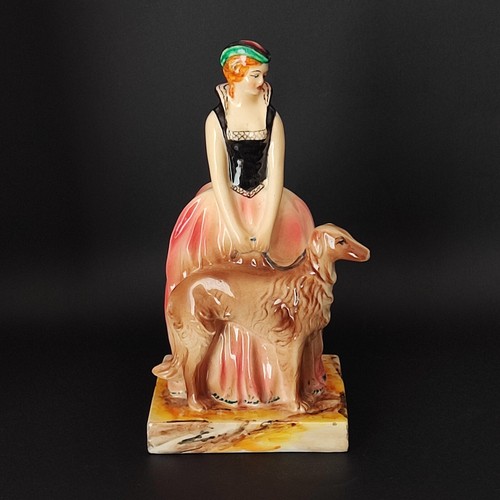 Figura dama con - figura, levriero