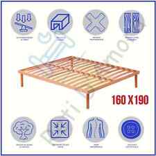 RETE A DOGHE IN LEGNO 160X190 MATRIMONIALE IN FAGGIO NATURALE  ORTOPEDICA