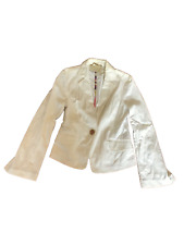 Giacca da donna elegante Blu Byblos Maglia cotone bianca Jacket Jacke Taglia 42