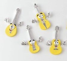 12 PZ Chitarra violino mandolino emoji Emoticon Calamita magnete resina 09LO