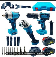 Kit Attrezzi Professionali 88V Valigetta Trapano Avvitatore Smerigliatrice Angol