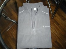 COLUMBIA Maglia Termica in Micro Pile Uomo Nuovo Taglia M (50/52) Grigio/Verde