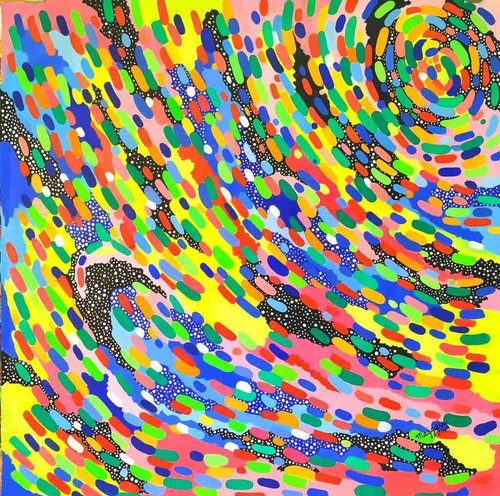 Quadro fluido paesaggio marino