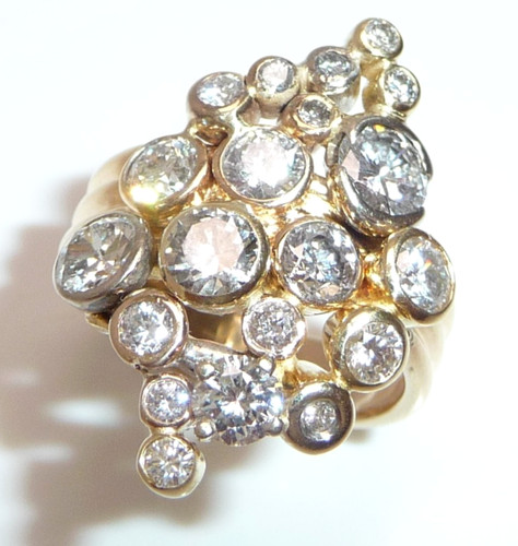Anello oro 585 grappolo di - anello,