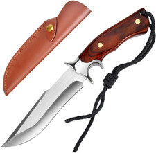 Coltello da esterno Lama fissa D2 Acciaio Coltello da caccia con manico in legno