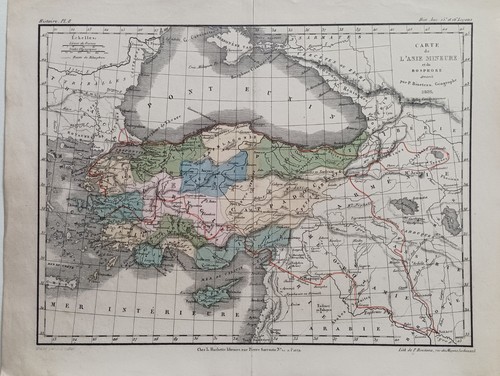 Antica carta geografica - carta, asia