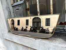 SPECCHIO VETRO OTTONE 50s