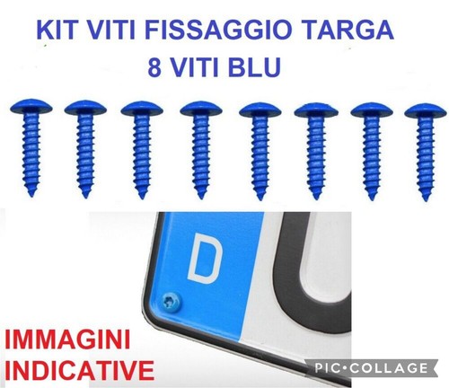Viti blu per targa auto - viti,